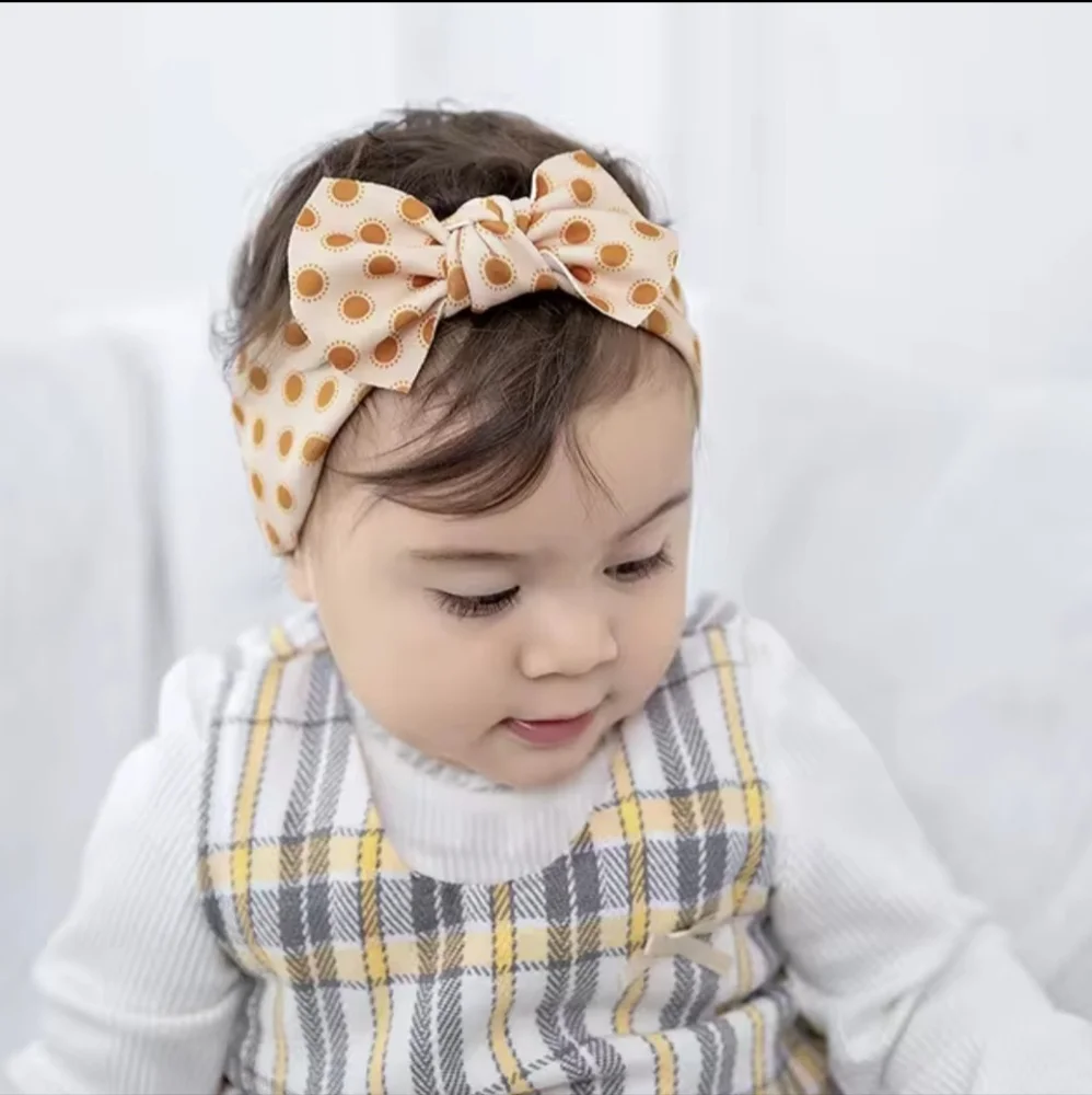 Retro Sun Boho Knotted Headband Turban Stretchy Baby Girl Nylon Head Wrap